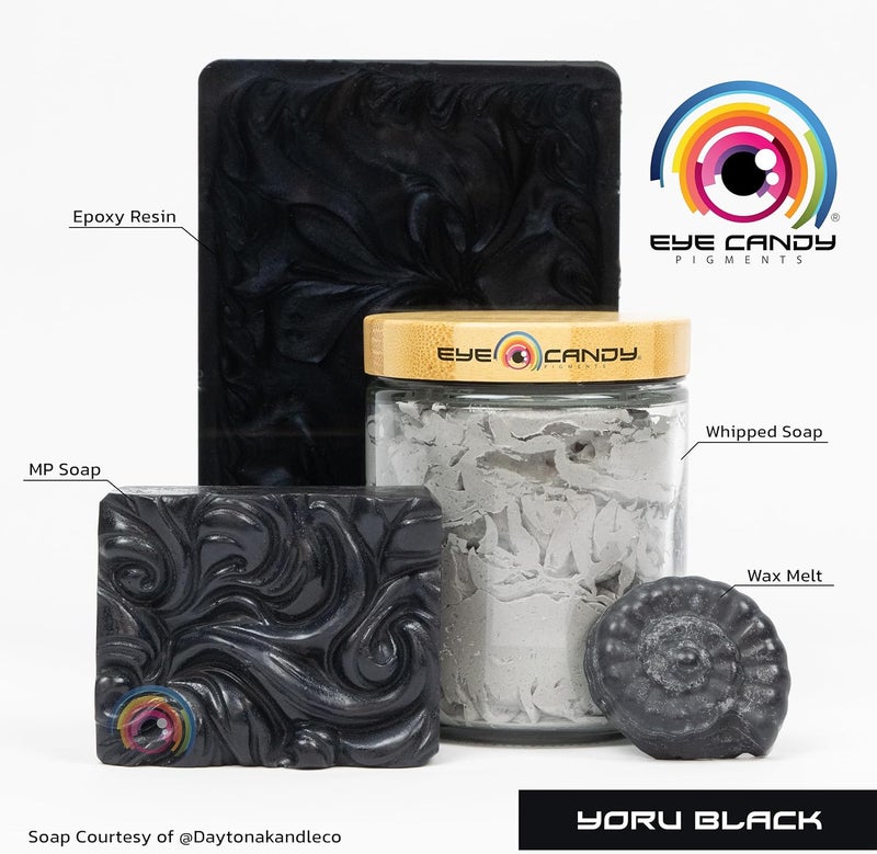 Eye Candy Pigments Premium Black Mica Powder - Yoru Black (25gr) - for Epoxy, Resin, Soap, Paint, Woodworking, Acrylic Pouring, Bath Bombs, Fishing Lures - DIY Arts and Crafts Additive - Image 3