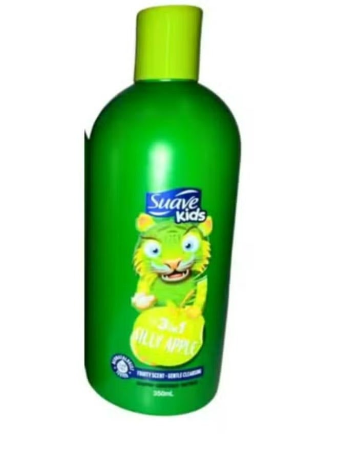 شامبو وبلسم وغسول للجسم 3 في 1 للأطفال برائحة التفاح السخيف 350 مل