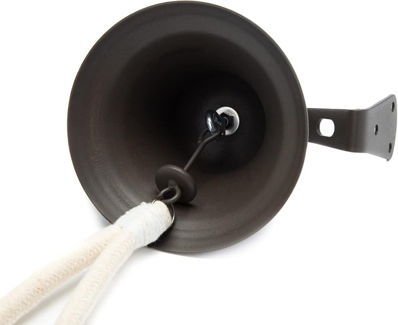 WMM Hanging Bell Dinner Bell Outdoor Bell Bracket Mount Wall Bell Indoor Rope Bell Ship/Boat/Nautical/Door/School/Reception/Home/Church Bell(Black) - Image 5