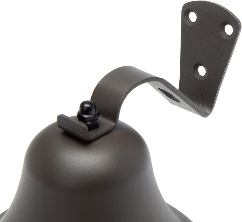 WMM Hanging Bell Dinner Bell Outdoor Bell Bracket Mount Wall Bell Indoor Rope Bell Ship/Boat/Nautical/Door/School/Reception/Home/Church Bell(Black) - Image 4