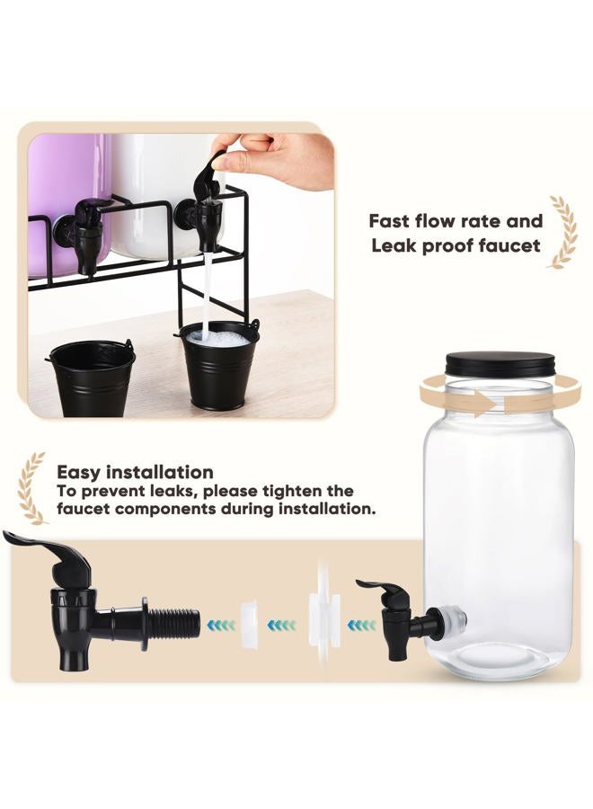 GADFISH Liquid Laundry Detergent Dispenser, Three 2.2L Laundry Detergent Dispenser Glass Jar for Liquid Detergent, Bleach, Fabric Softener- Laundry Soap Dispenser for Laundry Room Organization - Image 3