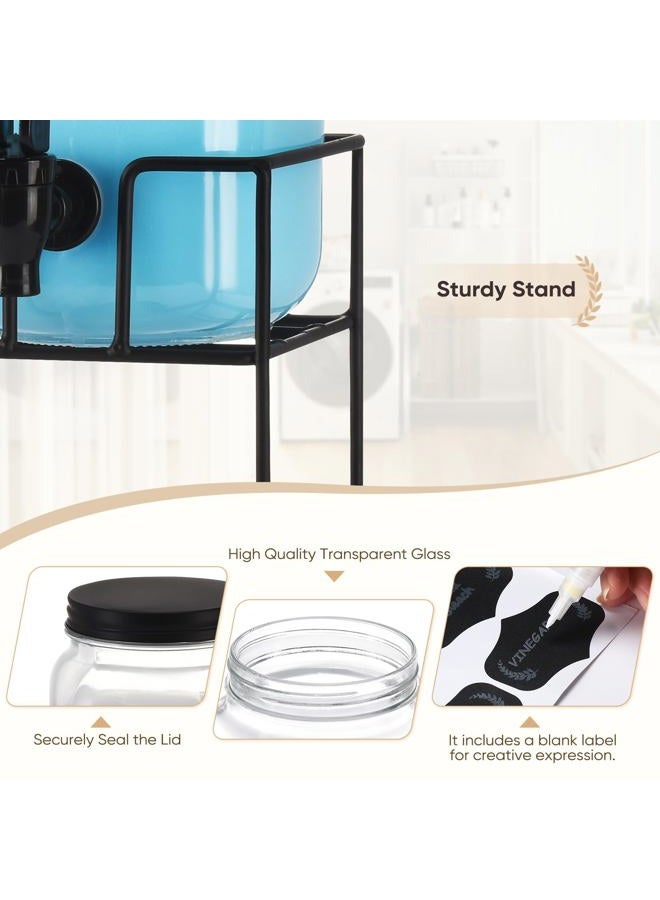 GADFISH Liquid Laundry Detergent Dispenser, Three 2.2L Laundry Detergent Dispenser Glass Jar for Liquid Detergent, Bleach, Fabric Softener- Laundry Soap Dispenser for Laundry Room Organization - Image 4