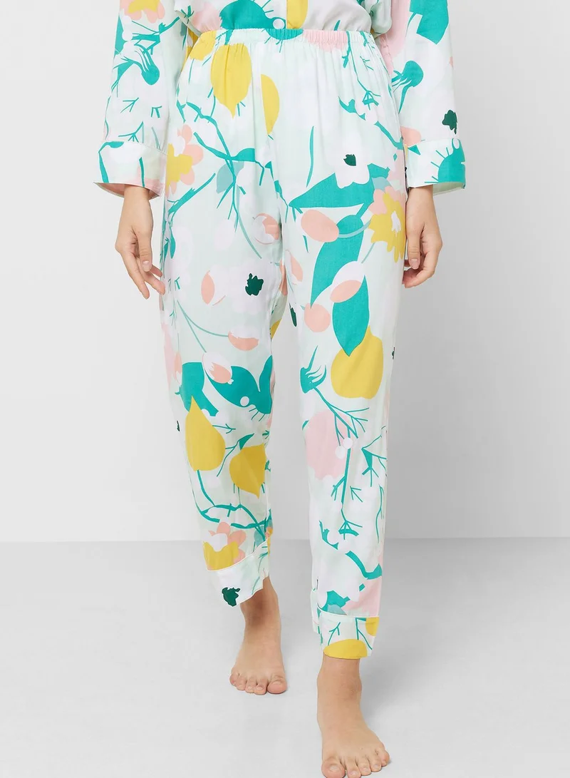 Ginger Abstract Printed Shirt & Pyjama Set