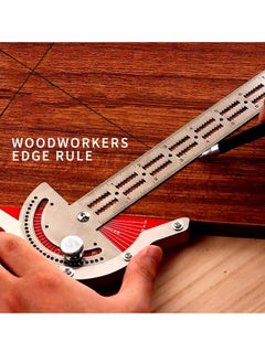 Excefore Wood Workers Edge Rule,Woodworking Edge Ruler Protractor Angle Finder T Ruler Stainless Steel Angle Measure Tool, 0-70 Grad T-Type Woodwork Ruler for Carpentry Household DIY (15 inches)  - Image 2