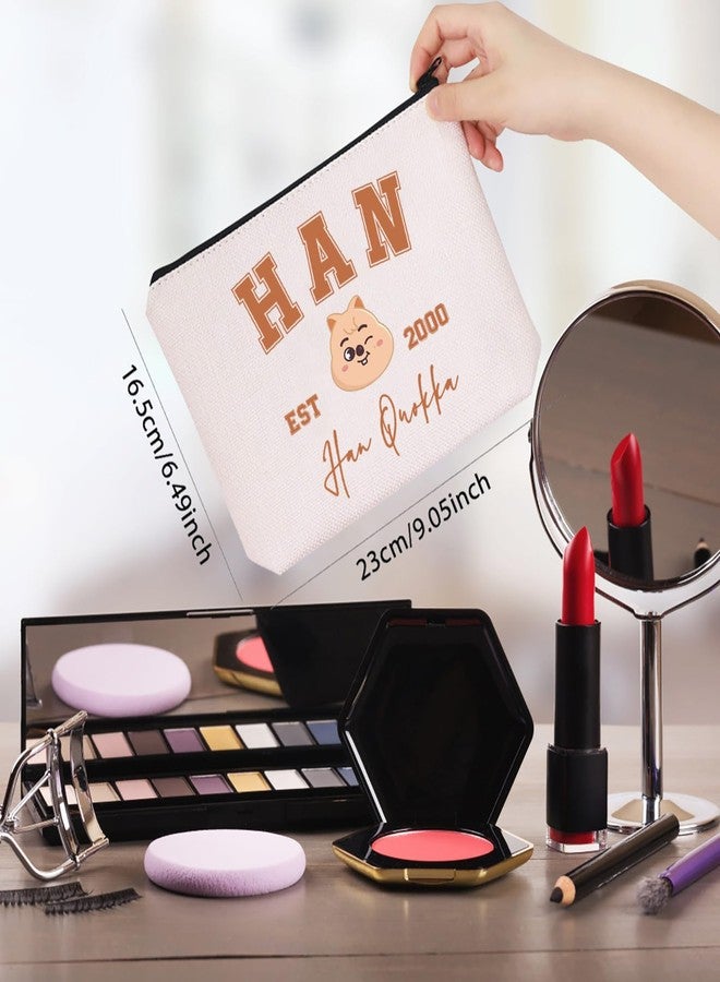 حقيبة مكياج للأولاد من مجموعة WCGXKO الكورية للهدايا الموسيقية (2000Quokka)، بيج - Image 2