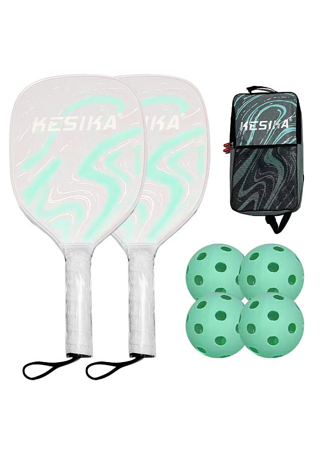Generic - Pickleball Rackets Set Pickleball Paddle Set of 2 Rackets and 4 Pickleballs Balls Pickle-Ball Racquet with Balls Sports Accessory - Image 1