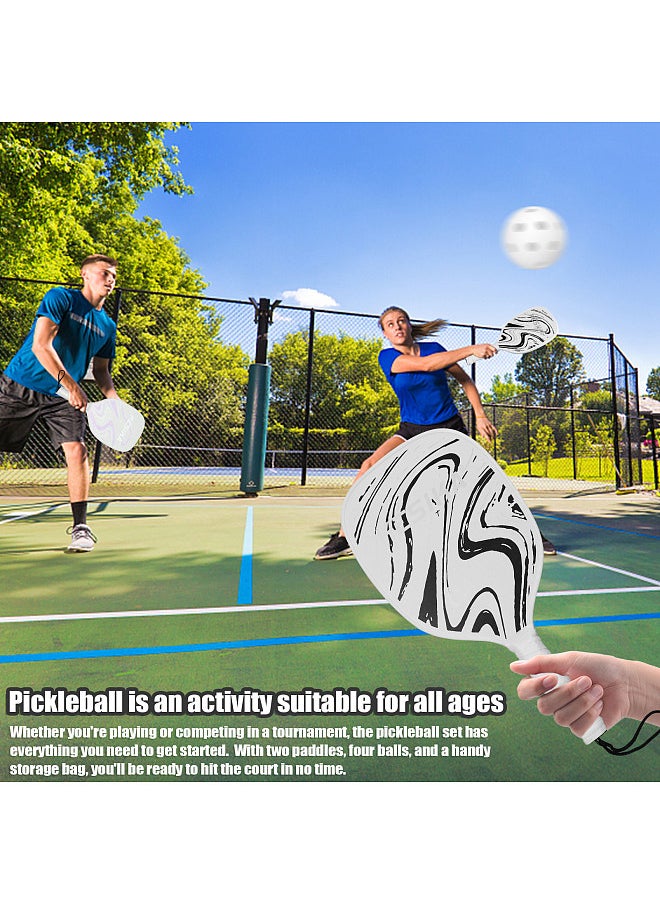 Generic - Pickleball Rackets Set Pickleball Paddle Set of 2 Rackets and 4 Pickleballs Balls Pickle-Ball Racquet with Balls Sports Accessory - Image 1