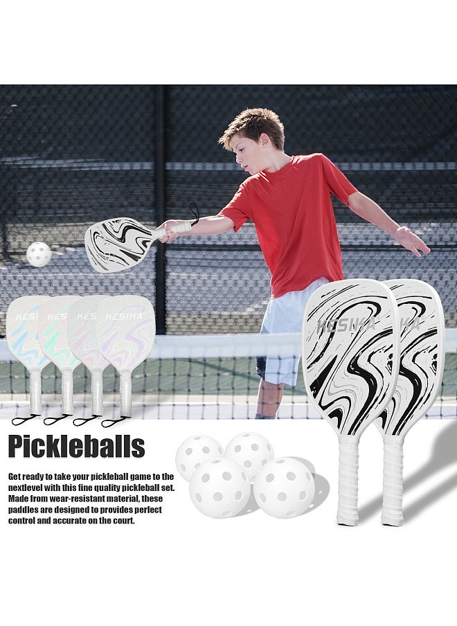 Generic - Pickleball Rackets Set Pickleball Paddle Set of 2 Rackets and 4 Pickleballs Balls Pickle-Ball Racquet with Balls Sports Accessory - Image 1