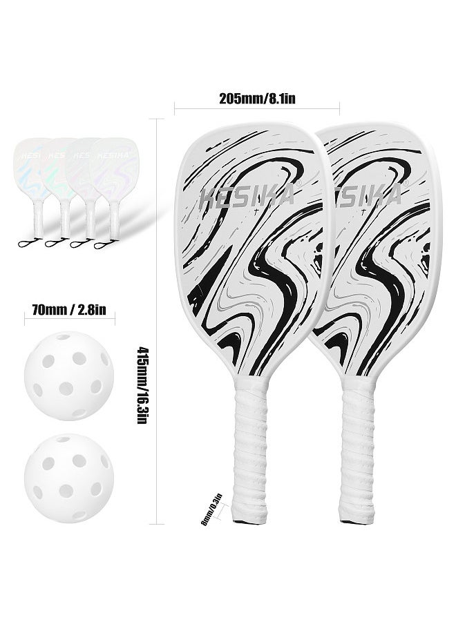 Generic - Pickleball Rackets Set Pickleball Paddle Set of 2 Rackets and 4 Pickleballs Balls Pickle-Ball Racquet with Balls Sports Accessory - Image 1