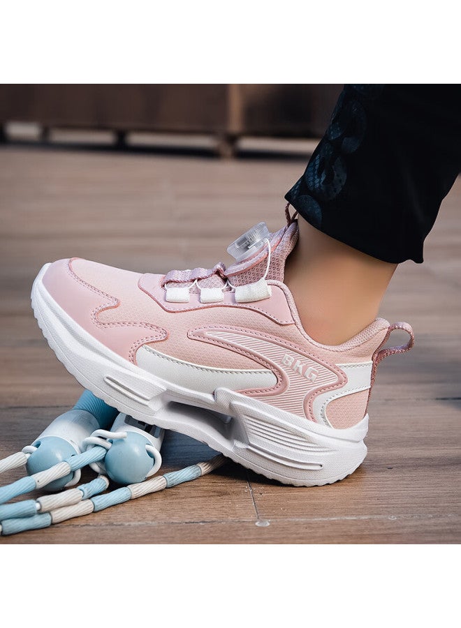 Bkg Kids Jump Rope Training Shoes Girls Elementary School Running Non-slip Wear-resistant Sports Shoes Zyq25607 Pink Size 32 - Image 2