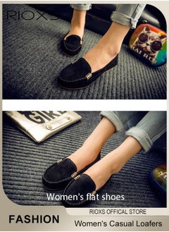 RIOXS Women's Loafers, Fashion Casual Slip On Flats, Comfy Breathable Flat Shoes, Classic Penny Loafers, Woman Dressy Shoes, Lightweight Ladies Flat Shoes For Driving Walking Offcie Or Home Wear  - Image 3
