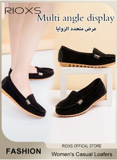 RIOXS Women's Loafers, Fashion Casual Slip On Flats, Comfy Breathable Flat Shoes, Classic Penny Loafers, Woman Dressy Shoes, Lightweight Ladies Flat Shoes For Driving Walking Offcie Or Home Wear  - Image 1