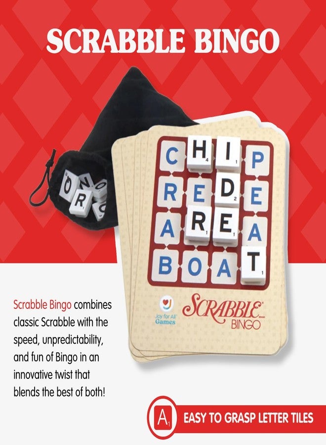Joy for All Senior Word Games - Classic Scrabble & Bingo - Easy to Read & Grip - Board Games for Elderly Adults, Orange - Image 3