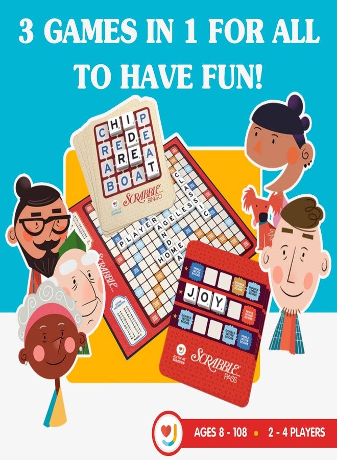 Joy for All Senior Word Games - Classic Scrabble & Bingo - Easy to Read & Grip - Board Games for Elderly Adults, Orange - Image 2