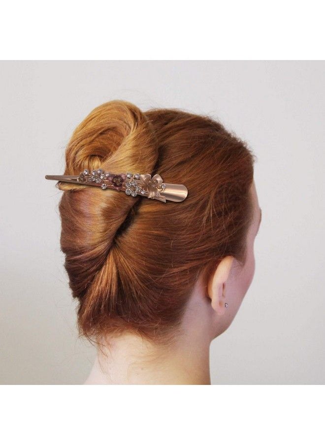 Lizzie Kay - 2Pcs Boho Iris Dragonfly Long Duckbill Beak Alligator Crocodile Teeth Gold Tone Metal Hair Clip Clamp For Women - Image 1