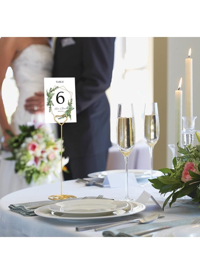 KCDMBUE 8 PCS Heart Shaped Table Number Holders, 8.75 Inch Tall Place Card Stands for Weddings, Parties, Graduations, Receptions, Restaurants, Home Decor, Memo Display (Gold)  - Image 5