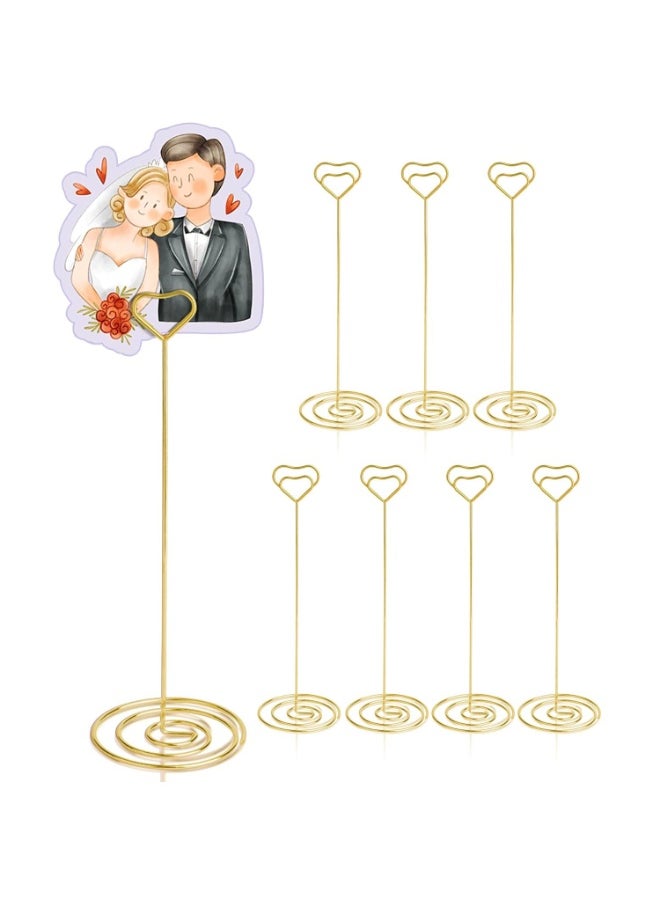 KCDMBUE 8 PCS Heart Shaped Table Number Holders, 8.75 Inch Tall Place Card Stands for Weddings, Parties, Graduations, Receptions, Restaurants, Home Decor, Memo Display (Gold)  - Image 1