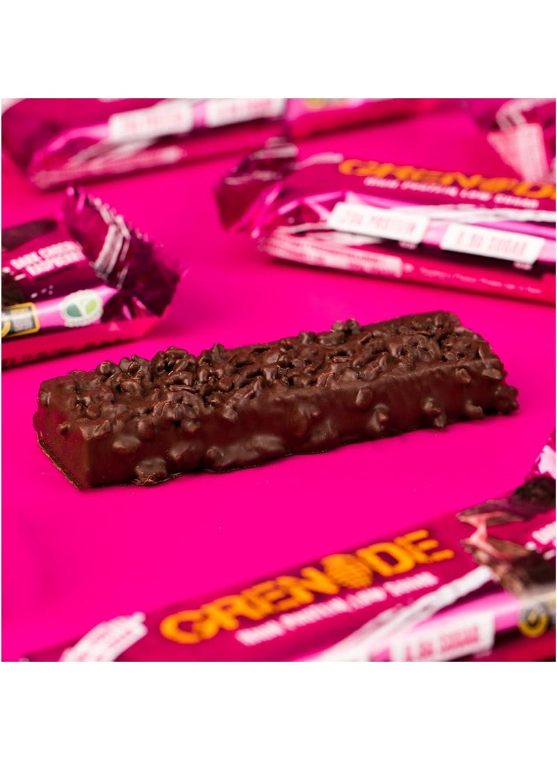 Grenade Dark Chocolate Raspberry Low Sugar High Protein Bar Pack of 12  - Image 5