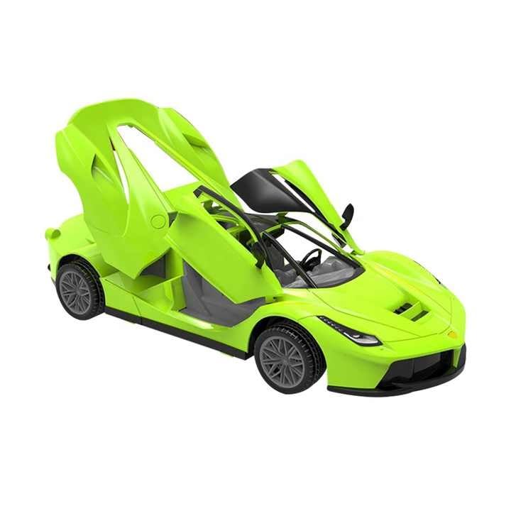 Jack Royal 1:14 Scale Big Size Pull Back Super Car Toy Inertia Sports Racing Cars with Opening Doors (la Frari) (Neon Green) - Image 1