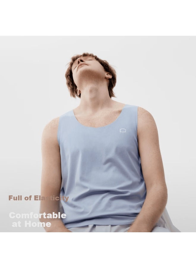 Bananain Cotton 301h Men's Seamless Adjustable Tank Top Breathable 60-count Cotton Feel Home Sleep Undershirt - Image 3