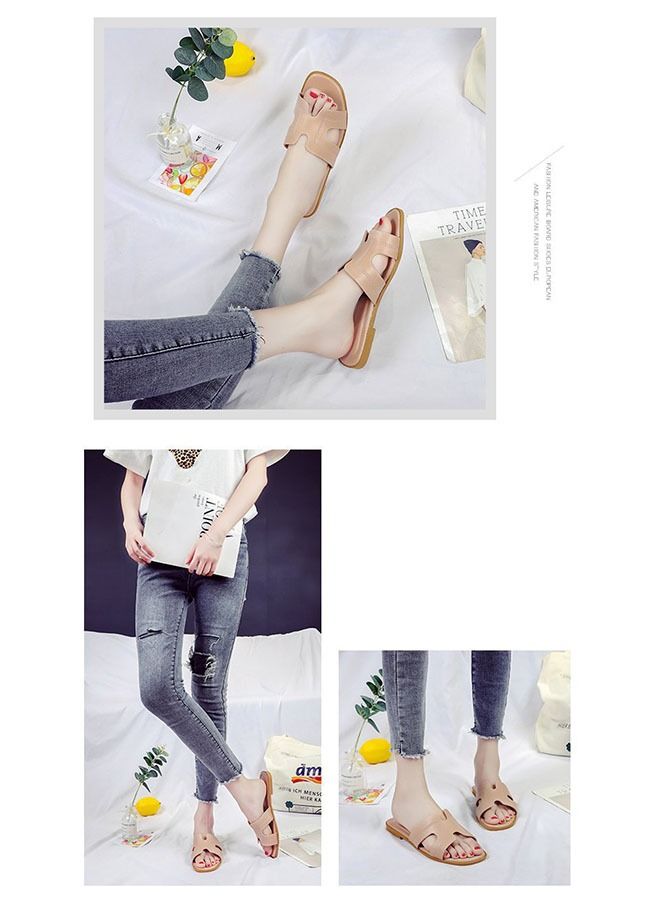 ZCM-HAPPY Women Fashion Summer Slippers Outdoor or Indoor Flat Beach Sandals  - Image 3