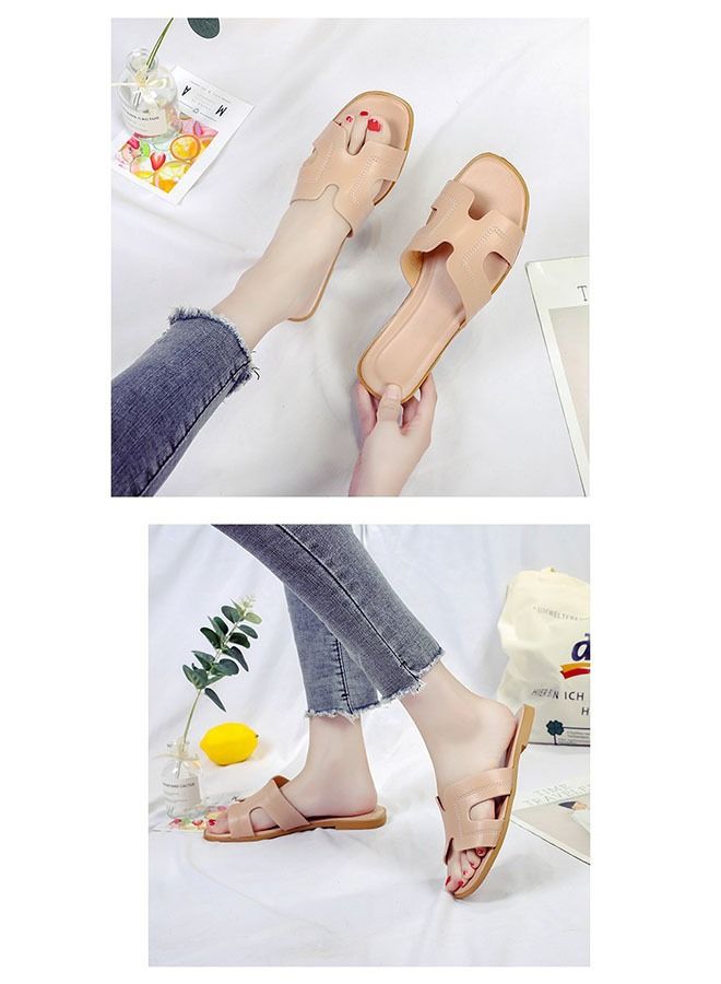 ZCM-HAPPY Women Fashion Summer Slippers Outdoor or Indoor Flat Beach Sandals  - Image 2