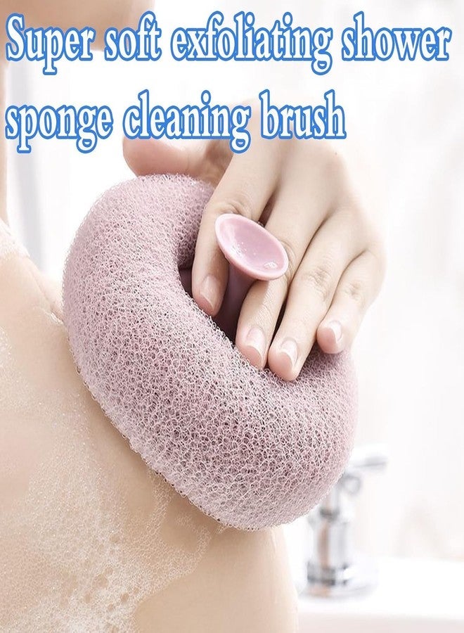 GLITZEN Bath Sponge Cleaning Brush Super Soft Exfoliating Bath Sponge Cleaning Brush, Massage Bath Sponge Ball with Suction Cup for Women Men (Multicolour) (PACK OF 2) - Image 5
