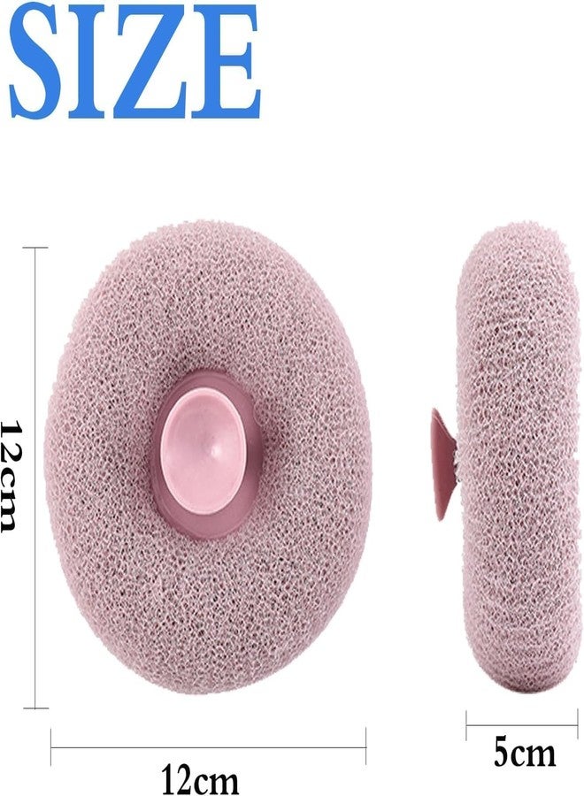 GLITZEN Bath Sponge Cleaning Brush Super Soft Exfoliating Bath Sponge Cleaning Brush, Massage Bath Sponge Ball with Suction Cup for Women Men (Multicolour) (PACK OF 2) - Image 2