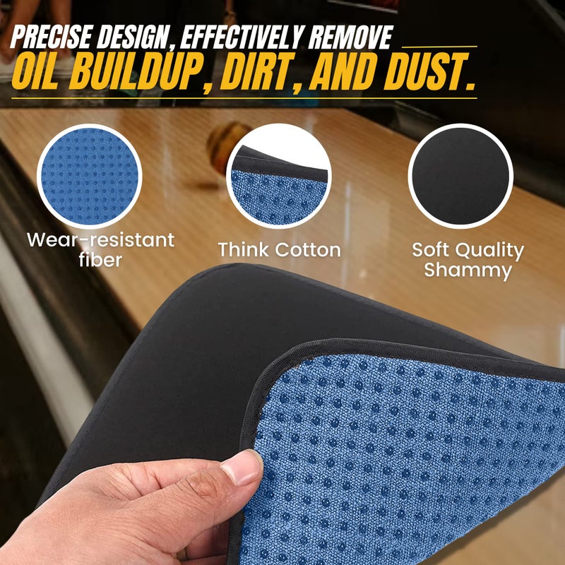TonGass (3-Pack Multicolor Microfiber Bowling Ball Towel - 10"x8" Premium Quality Bowling Ball Shammy Pad with Easy-Grip Dots - Clean from Dirt and Oil to Improve Grip and Precision - Image 2