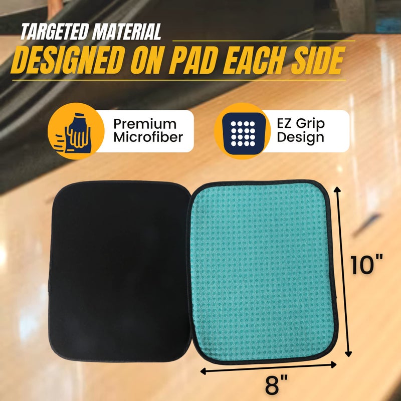 TonGass (3-Pack Multicolor Microfiber Bowling Ball Towel - 10"x8" Premium Quality Bowling Ball Shammy Pad with Easy-Grip Dots - Clean from Dirt and Oil to Improve Grip and Precision - Image 4
