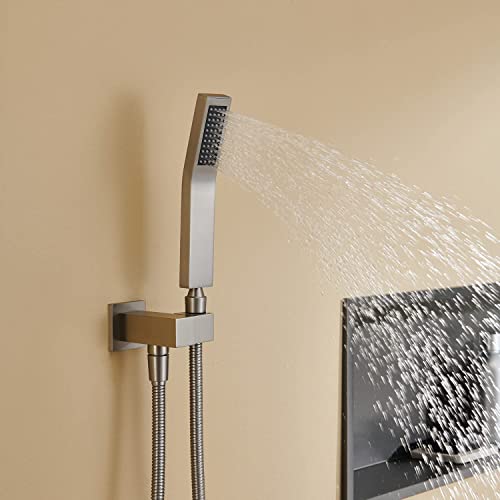 Artiqua Shower System 10 Inches Rain Shower Combo Set Brushed Nickel Wall Mount Faucet Bathroom Faucets with Rainfall Shower Head and Hand Shower - Image 5