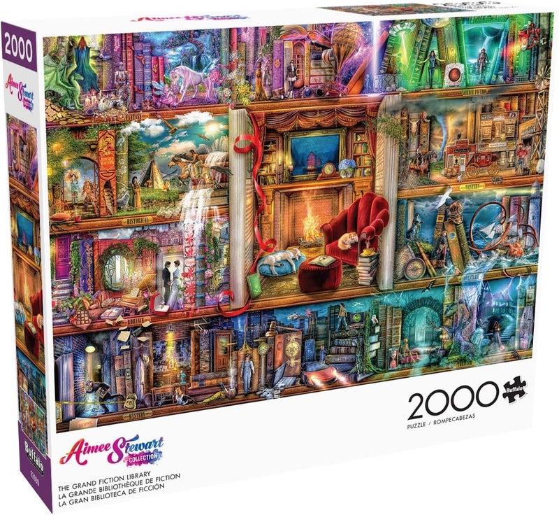 Buffalo Games - Aimee Stewart - The Grand Fiction Library - 2000 Piece Jigsaw Puzzle for Adults -Challenging Puzzle Perfect for Game Nights - Finished Size is 38.50 x 26.50 - Image 1