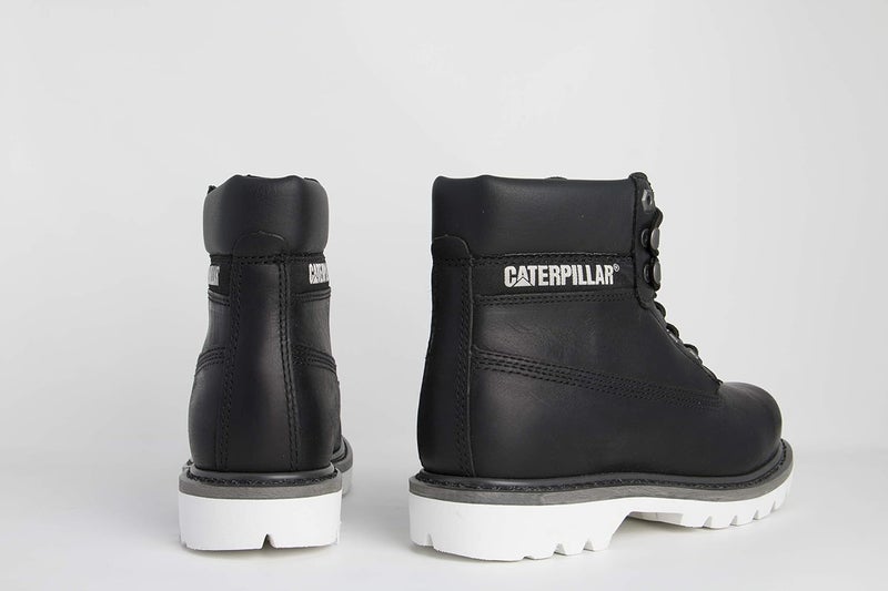 Caterpillar Black Leather Ankle-High Lace-Up Clog Boot for Women - Image 3