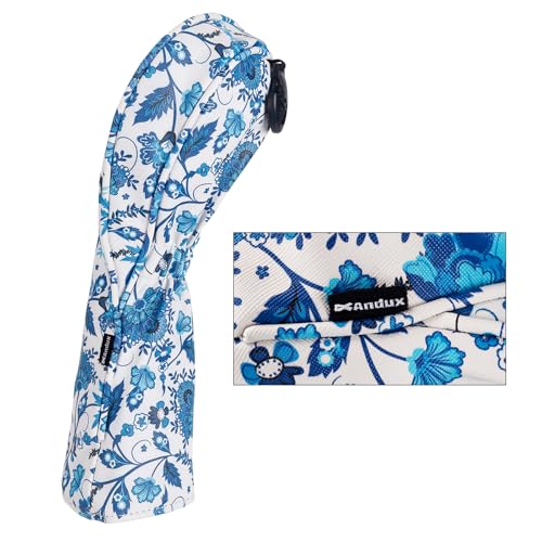 Andux 4pcs/Set Blue and White Porcelain Pattern PU Golf Wood Club Head Covers 460cc Driver Fairway Woods Hybrids Covers - Image 5