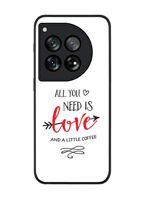 Rugged Black edge case for OnePlus 12R / OnePlus Ace 3 5G, Slim fit Case Flexible Anti Drop TPU Gel Thin Cover - All You Need Is A Little Love