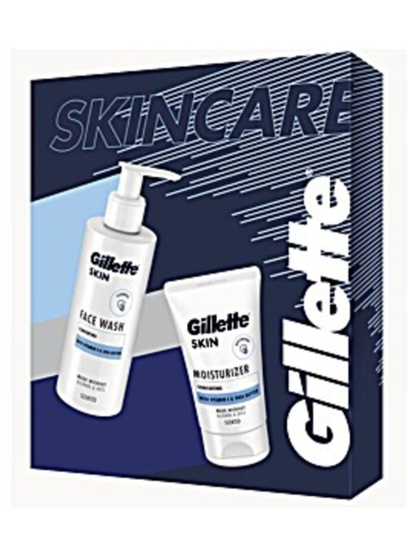 Gillette مجموعة هدايا جيليت للعناية بالبشرة: غسول وجه + مرطب