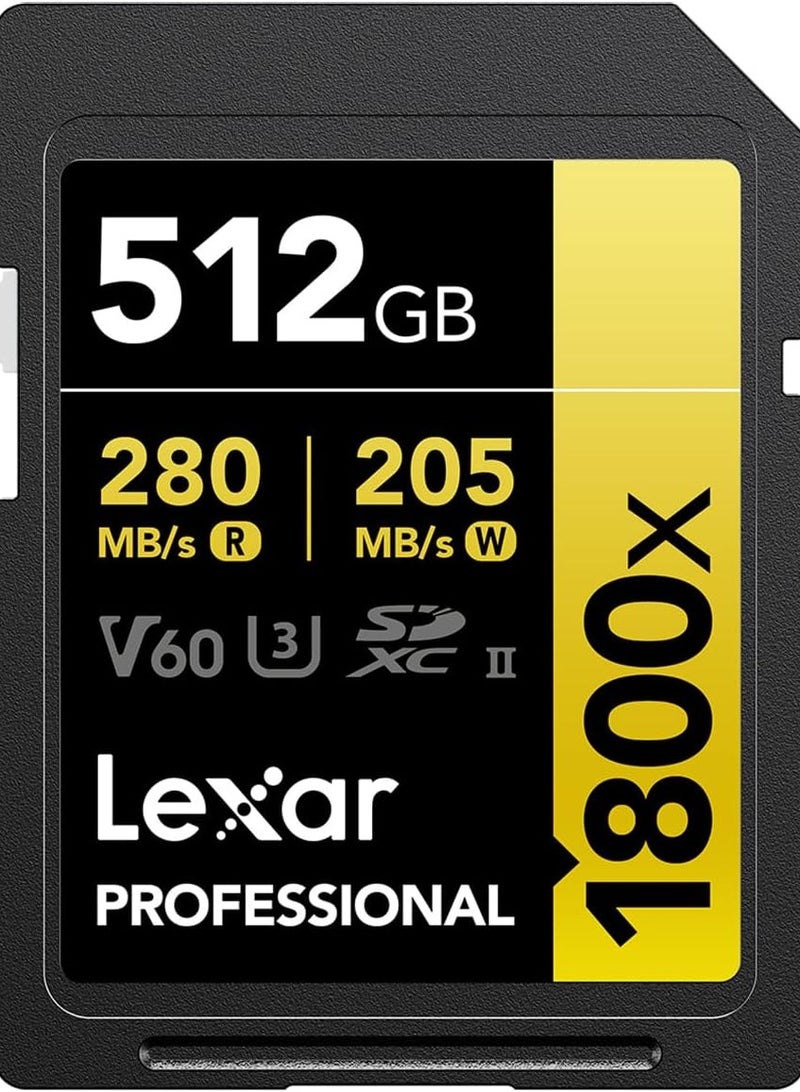 Lexar 512GB Professional 1800x SDXC™ UHS-II cards - Image 1