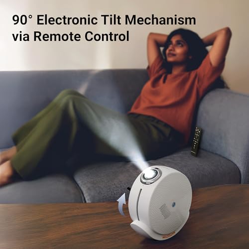 Zebronics Android Smart Projector, 4K UHD Support, 12000 Lumens, 250" Screen, 90° Tiltable, Auto Focus & Keystone, OTT Apps (Netflix, Prime, Hotstar), BT v5.4, HDMI, Miracast - Image 3