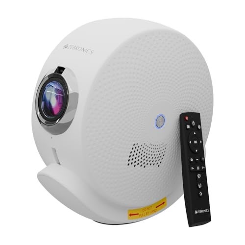Zebronics Android Smart Projector, 4K UHD Support, 12000 Lumens, 250" Screen, 90° Tiltable, Auto Focus & Keystone, OTT Apps (Netflix, Prime, Hotstar), BT v5.4, HDMI, Miracast - Image 1