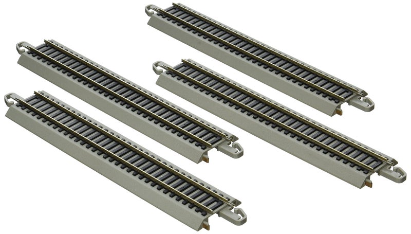 Bachmann Trains EZ TRACK REVERSING 9 STRAIGHT 4card NICKEL SILVER Rail With Grey Roadbed HO Scale - Image 2