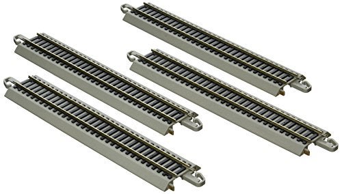 Bachmann Trains EZ TRACK REVERSING 9 STRAIGHT 4card NICKEL SILVER Rail With Grey Roadbed HO Scale - Image 1