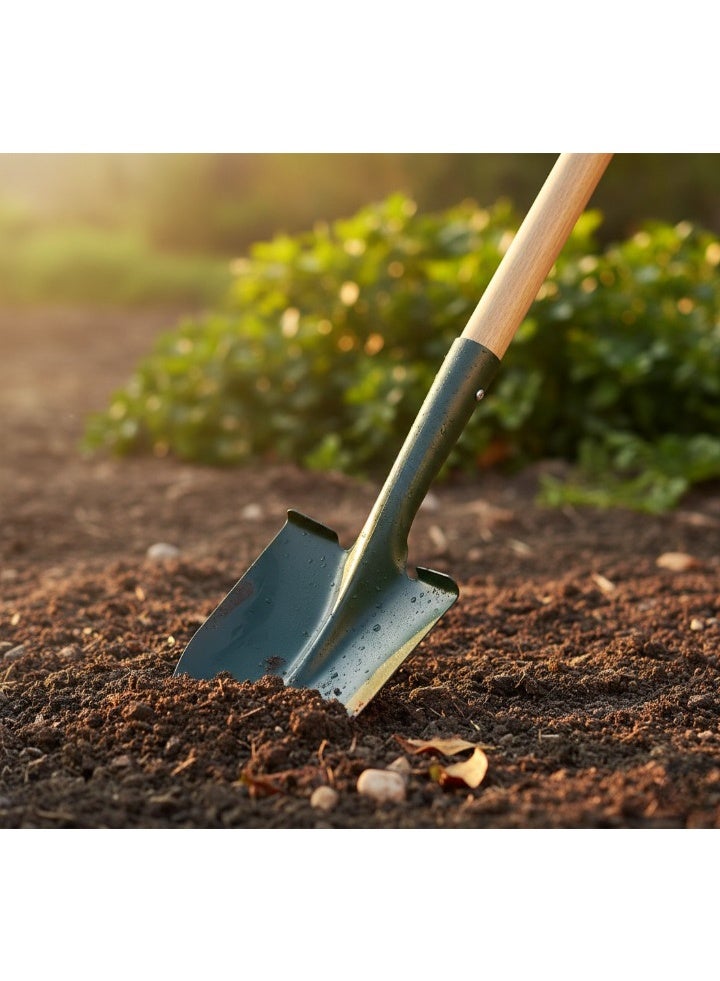 اجز مجرفة حدائق قوية بمقبض خشبي وقبضة على شكل حرف D – مناسبة للحفر والزراعة والاستخدام الخارجي - Image 3