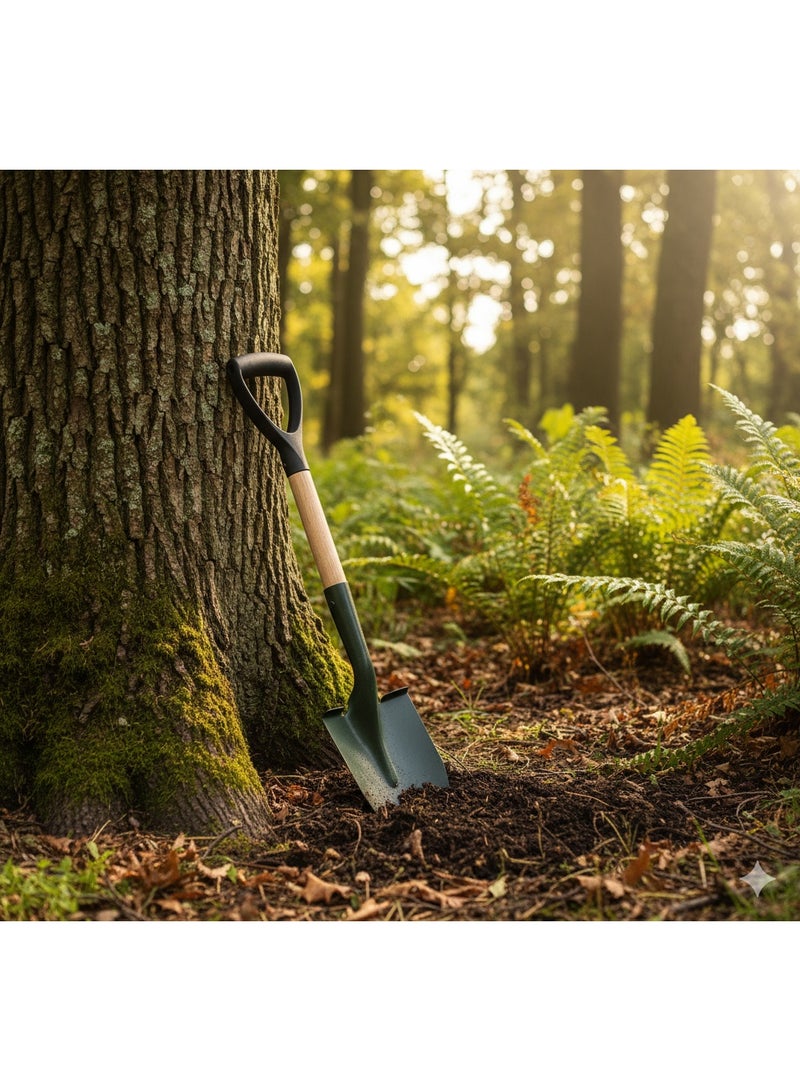 اجز مجرفة حدائق قوية بمقبض خشبي وقبضة على شكل حرف D – مناسبة للحفر والزراعة والاستخدام الخارجي - Image 5