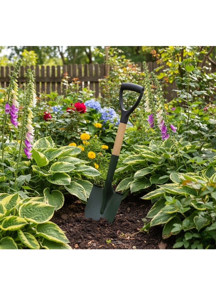 اجز مجرفة حدائق قوية بمقبض خشبي وقبضة على شكل حرف D – مناسبة للحفر والزراعة والاستخدام الخارجي - Image 4
