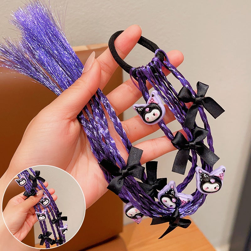 Loquat Kids Braided Wig Ponytail Hair Tie Cool Sweet Accessories 5 soft and cute lomi 1 pack