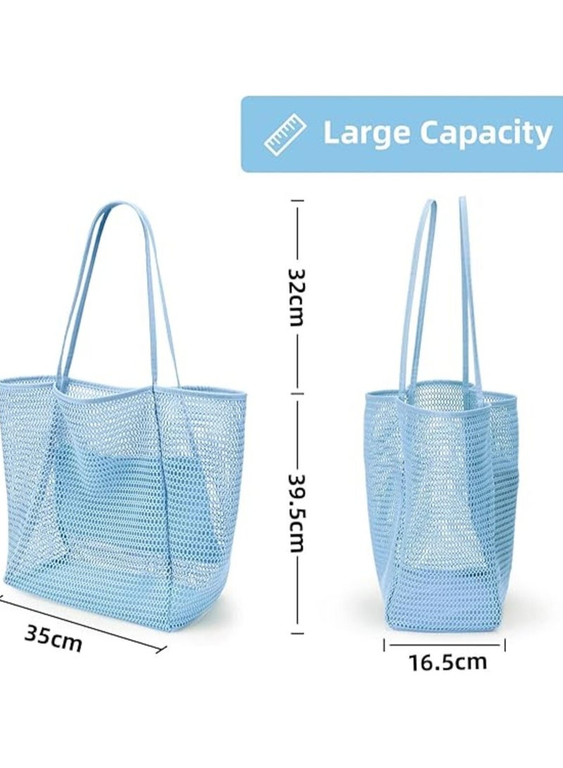 Generic Beach Tote Bag for Women – Large 23L Foldable Nylon Mesh Shoulder Bag with Zipper, Multi-Pocket, Sandproof & Waterproof – Ideal for Travel, Picnic & Vacation - Image 5