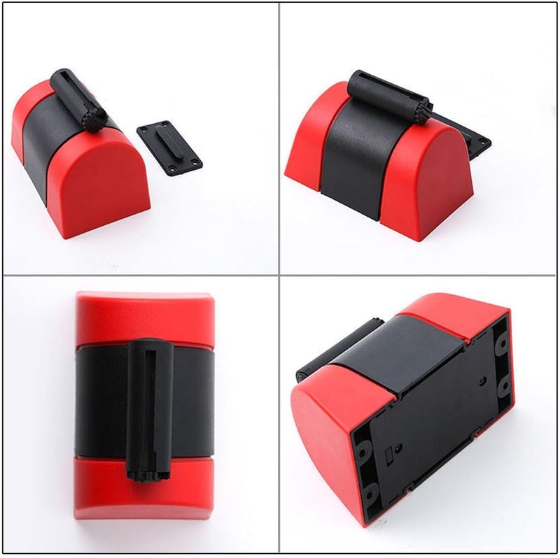Portable Belt Barrier, Red Retractable, with mounting accessories,2/3/5/10m Wall Mount Cordon,Queuing Tape, Airports, Banks, School(5M/16.4FT) - Image 4