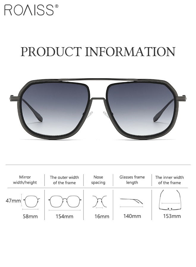 رويس نظارات شمسية عصرية معدنية بجسر مزدوج للرجال والنساء، نظارات شمسية للحماية من الأشعة فوق البنفسجية 400 بإطار معدني، نظارات شمسية عصرية مضادة للتوهج للقيادة والصيد والسفر - Image 3