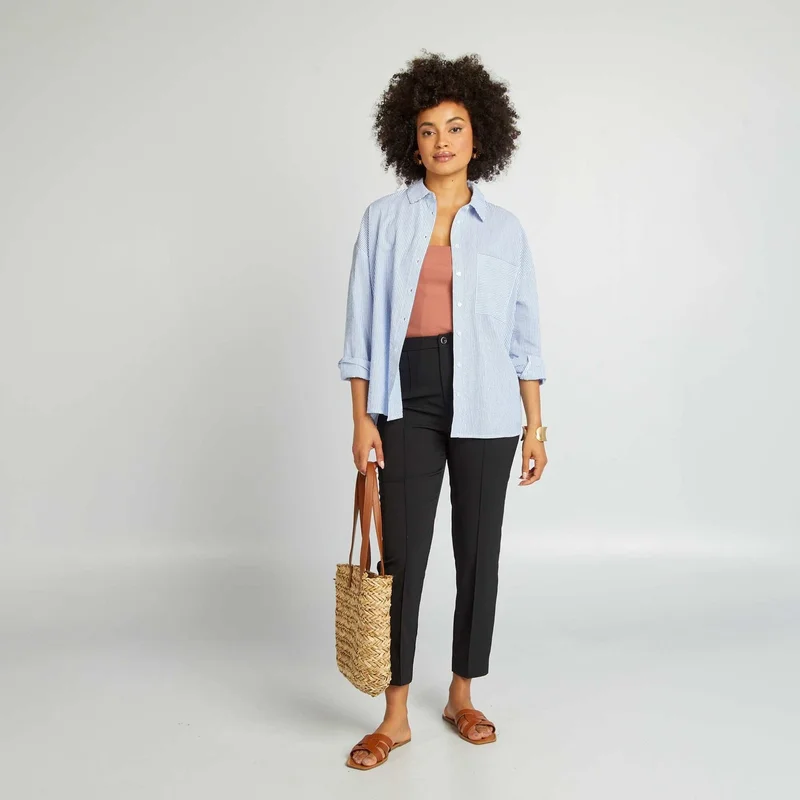 Kiabi Ribbed Strapless Crop Top Pink