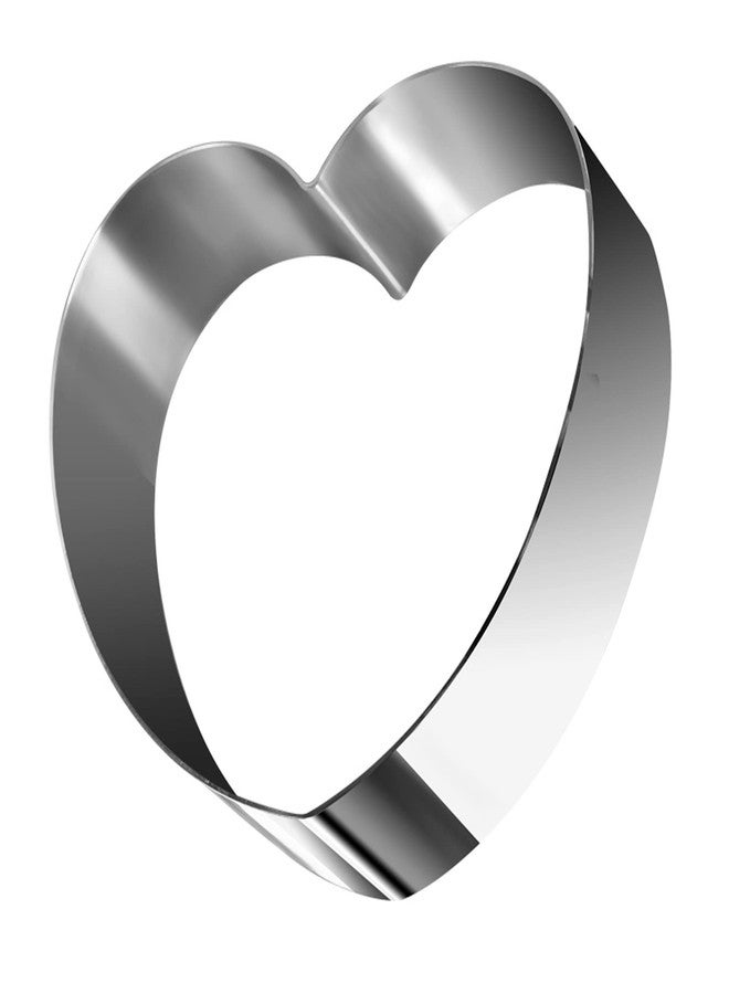 Bakeley 8 Inch Heart-Shaped Cake Ring Mold, Dishwasher Safe, Stainless Steel Cake Mold, Design for Valentine's Day Decorations & Home Baking - Image 1